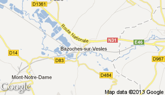 Plan de Bazoches-sur-Vesles