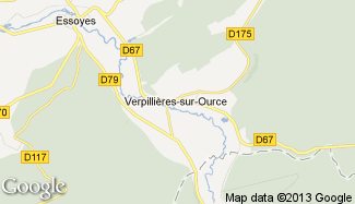 Plan de Verpillières-sur-Ource