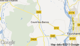 Plan de Cours-les-Barres