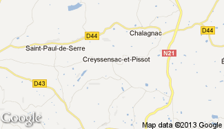 Plan de Creyssensac-et-Pissot