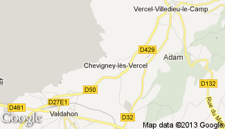 Plan de Chevigney-lès-Vercel