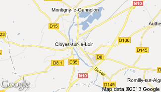 Plan de Cloyes-sur-le-Loir