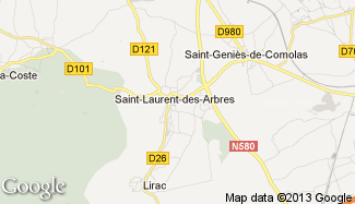 Plan de Saint-Laurent-des-Arbres