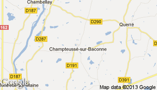 Plan de Champteussé-sur-Baconne