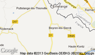 Plan de Beyren-lès-Sierck