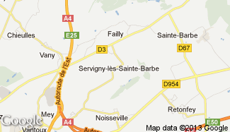 Plan de Servigny-lès-Sainte-Barbe