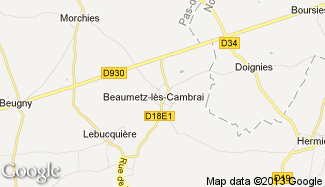 Plan de Beaumetz-lès-Cambrai