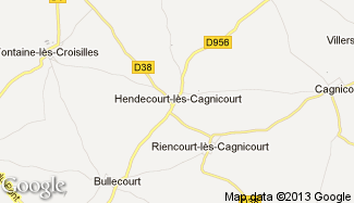 Plan de Hendecourt-lès-Cagnicourt