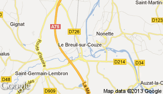 Plan de Le Breuil-sur-Couze