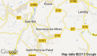 Plan de Sourcieux-les-Mines