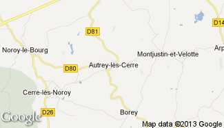 Plan de Autrey-lès-Cerre