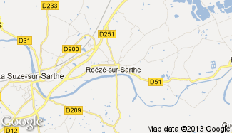 Plan de Roézé-sur-Sarthe