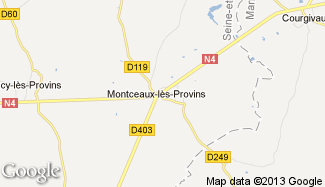 Plan de Montceaux-lès-Provins