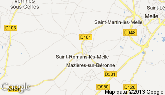 Plan de Saint-Romans-lès-Melle