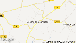 Plan de Secondigné-sur-Belle