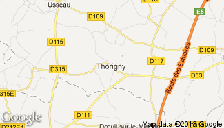 Plan de Thorigny-sur-le-Mignon