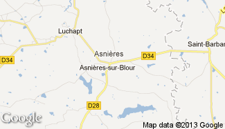 Plan de Asnières-sur-Blour