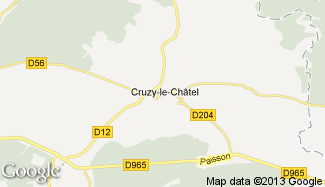 Plan de Cruzy-le-Châtel