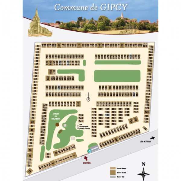 Plan de cimetière pour la commune de Gipcy par Creapixel