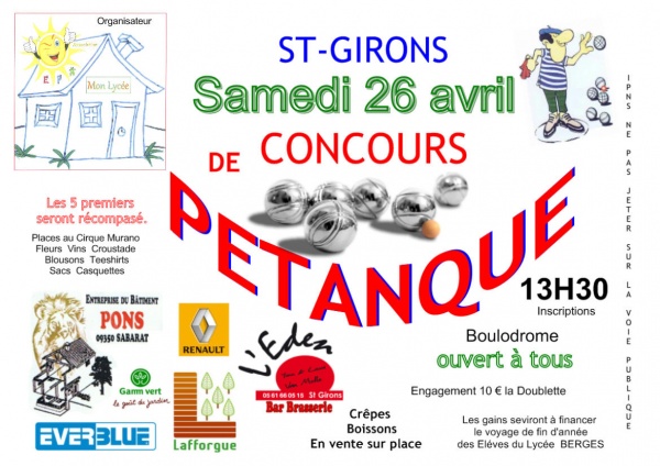 Photo Saint-Girons - concours de pétanque
