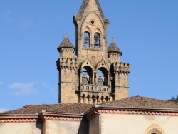 Photo paysage et monuments, Seix - Seix - Église Saint Etienne - Clocher mur vu du Salat