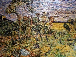 Photo dessins et illustrations, Arles - Arles-Mosaïque;Coucher de soleil sur Montmajour,Influence,V.Van Gogh.
