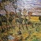 Photo Arles - Arles-Mosaïque;Coucher de soleil sur Montmajour,Influence,V.Van Gogh.