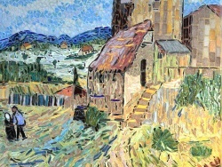 Photo dessins et illustrations, Arles - ARLES; le vieux moulin, influence Vincent Van Gogh.Mosaïque émaux de Briare