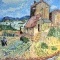 Photo Arles - ARLES; le vieux moulin, influence Vincent Van Gogh.Mosaïque émaux de Briare