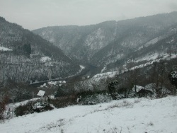 Photo paysage et monuments, Vieillevie - Paysage enneigé.