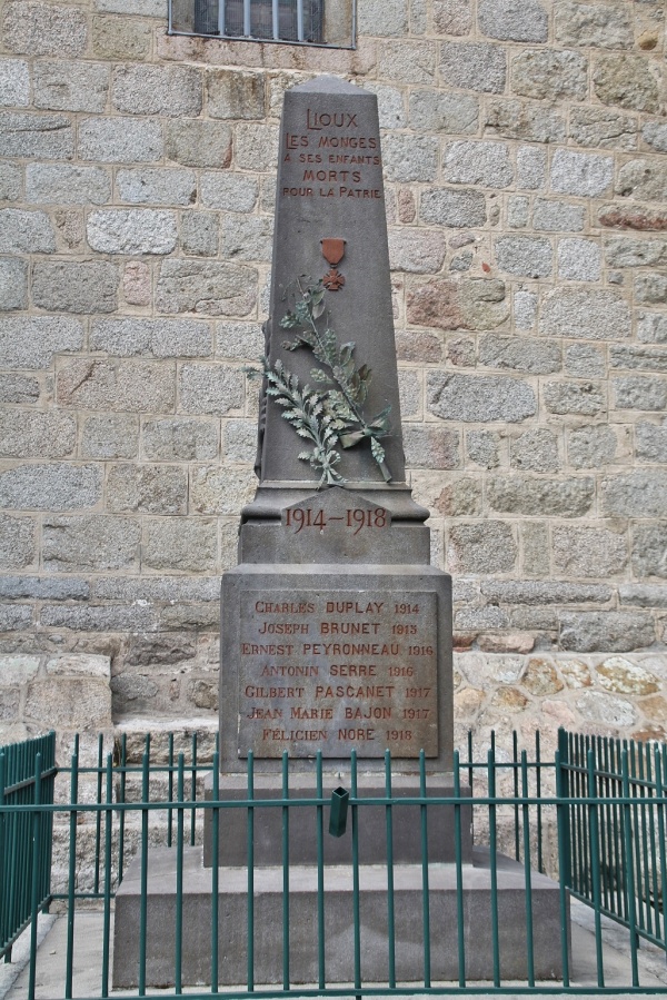 Photo Lioux-les-Monges - le monument aux morts