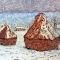 Les meules à Giverny effet de neige - Influence,Claude Monet.