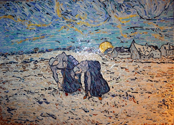 Photo Asnans-Beauvoisin - Asnans Jura. les sarcleuses influence Vincent Van Gogh.Mosaïques en émaux de Bri