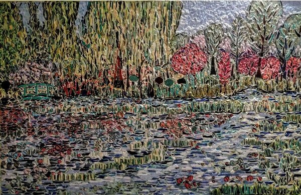 Atelier mosaïques, Le jardin d'eau en émaux de Briare, 80 x 50 cm