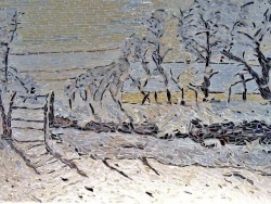 Photo dessins et illustrations, Asnans-Beauvoisin - Asnans mosaïques;La Pie;Influence,Claude Monet.