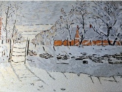 Photo dessins et illustrations, Asnans-Beauvoisin - Asnans Jura - Atelier mosaïques;La pie 3.Influence,Claude Monet.