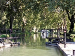 Photo paysage et monuments, Dole - Damparis Jura-Canal du Rhône au Rhin,écluse 66.