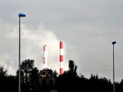 Photo paysage et monuments, Tavaux - Tavaux-Jura.Cheminées de l'usine Solvay.