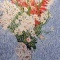 Photo Briare - Briare mosaïque; Bouquet de glaïeuls Lys et marguerites. (  Claude Monet )