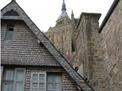 Photo paysage et monuments, Le Mont-Saint-Michel - vue de l'abbaye prise des  remparts