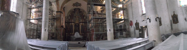 Les travaux de rajeunissement en l'église Saint-Martin de Doulaincourt