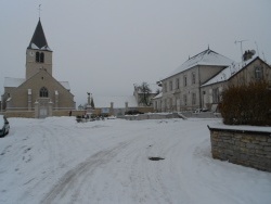 Photo paysage et monuments, Richebourg - L'hiver sur la place de l'église