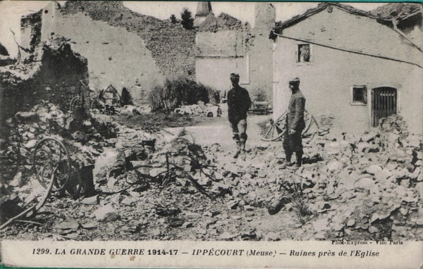 Photo Ippécourt - Reste après Bonbardement (quelqu'un pourrait  il me renseigner sur le lieu )