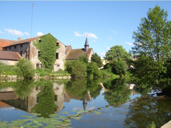 Photo Sarrewerden - La Sarre(Rivière) et vue sur l'Eglise.