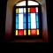 Eglise de Pourlans-71-Vitrail style Piet mondrian.