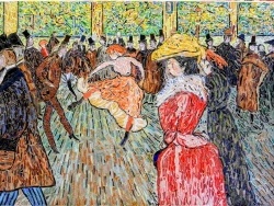 Photo dessins et illustrations, Paris - Montmartre,Mosaïque la Danse au Moulin-Rouge.