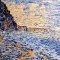 Photo Étretat - Matin au bord de mer, influence Claude Monet, Mosaïque émaux de Briare.