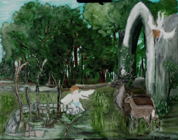 Photo Manneville-la-Goupil - Jeux d'anges, huile sur toile