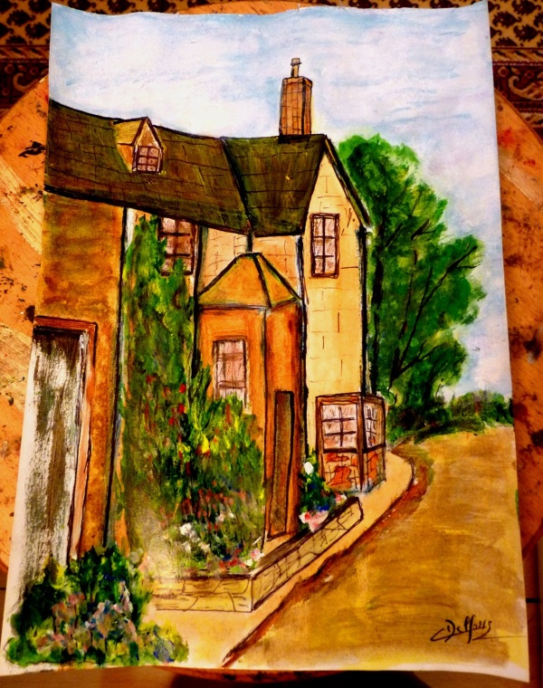 Photo Manneville-la-Goupil - Maison, acrylique sur papier