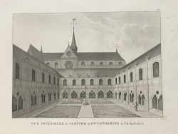 Photo dessins et illustrations, Les Chapelles-Bourbon - Vue intérieur du Cloître de Sainte Catherine du Val des Écoliers
